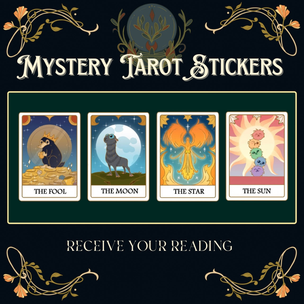Mystery Beastly Tarot Stickers
